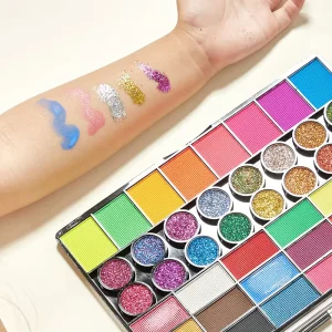 Professional Activated Body Paint Kit 42 Colors Water Based Face Paint for Cosplay & Halloween for Children