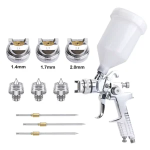Professional Air Paint Spray Gun HVLP 1.4 1.7 2.0mm Nozzle Gravity Feed Airbrush Pneumatic Sprayer for Primer Finish Coat Paint