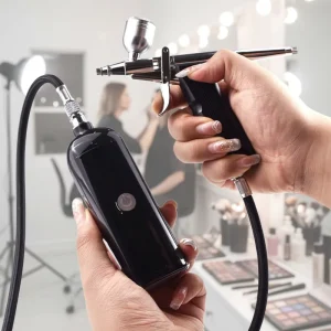 Professional Airbrush Compressor for Cake Decoration & Makeup Gravity Feed USB Rechargeable Portable Salon & Home Use