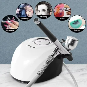 Professional Airbrush Machine for Nails Art Paint Tattoo Craft Cake Spray Gun for Nail Art Oxygen Injector Air Compressor