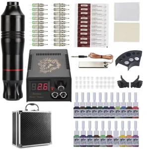 Professional All In One Stainless Steel JPRO Electric Pen Tattoo Machine Set Aftercare Supplies New Model Permanent Body Tattoo