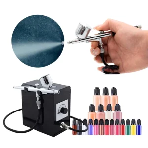 Professional All in One Airbrush Kit Compressor for Makeup Tattoo Art Painting Model Coloring Featuring Copper ABS