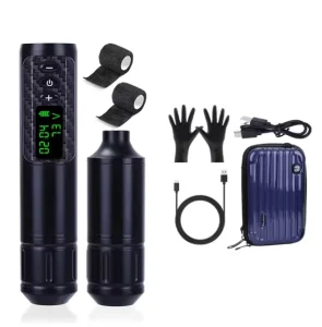 Professional Alloy Wireless Battery Complete Tattoo Pen Kit
