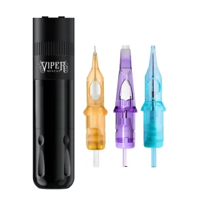 Professional Artist Permanent Body Art Tattoo Pen Machine Kit Wireless Lithium Battery Disposable Cartridge High Speed 10000 RPM