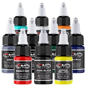 Professional Black 10-Color Waterproof Long-Lasting Tattoo Ink Set