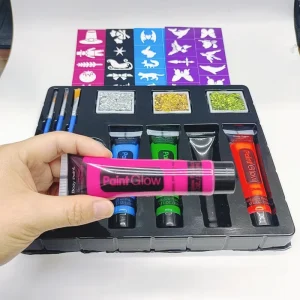 Professional Body Art Face Painting Kit for Kids Water-Based Non-Toxic Tattoo Makeup for Halloween Parties Safe and Fun
