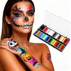 Professional Children’s Face Paint Palette Body Painting Water Activated Face Painting Kit for Halloween Makeup Artist
