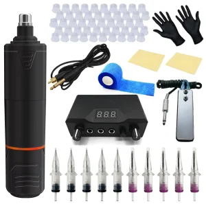 Professional Complete Full Tattoo Machine Set with Auto Voltage Control for Body Art