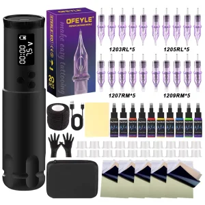 Professional Complete Starter Tattoo Machine Kit Rotary Tattoo Machine Set for Tattooing
