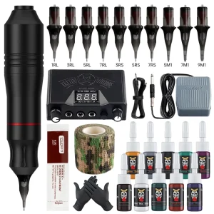 Professional Complete Tattoo Gun Machine Kit Custom LOGO Portable Stainless Steel Easy Operation Pen Machine Model J 01