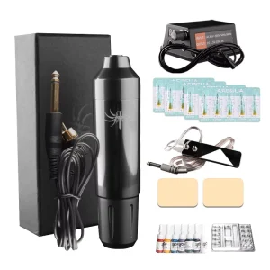 Professional Complete Tattoo Pen Kit Cartridge Machine Inks Power Supply Full Set