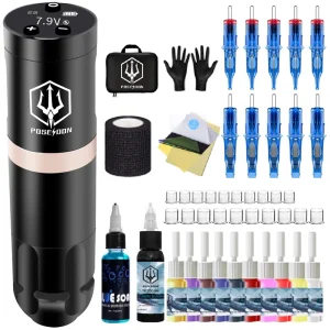 Professional Complete Wireless Tattoo Machine Kit Tattoo Ink Tattoo Needles