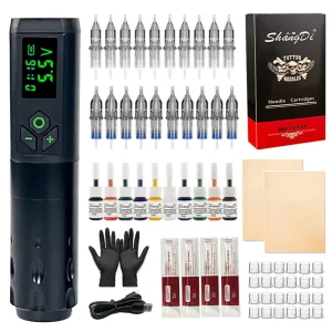 Professional Complete Wireless Tattoo Machine Pen Kit Permanent Makeup Training Starter Microblading Kit