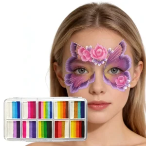 Professional Custom Makeup Party Face Painting Kits 10 Mixed Rainbow Water-Based Natural Plant Body Paints for Children Adults