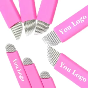 Professional Disposable Stainless Steel Microblading Permanent Makeup Tattoo Nano Blade Needle 16U 0.2mm Diameter Eyebrow