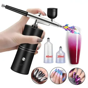 Professional Dual Action Airbrush Spray Gun Cake Paint Makeup Mini Airbrush Paint Kit for Nails Barbers with Compressor