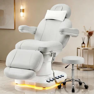 Professional Electric Height Adjustable Esthetician Bed with LED Light Beauty Spa Facial Treatment Medical Table CE ISO