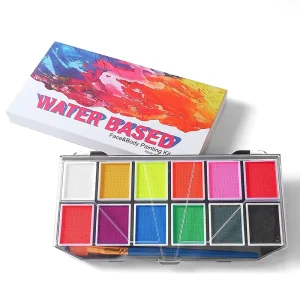 Professional Face Paint 12 Colors Watercolor Based Activated Washable Body Paint Kids Safe Art Paints