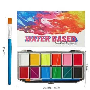 Professional Face Paint 12 Colors Watercolor Based Activated Washable Body Paint Kids Safe Art Paints Party