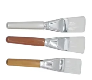 Professional Facial Makeup Flat Brush with Wooden Handle Plastic Bristles for Body Face Soft Cleaning Brush for Car & Home Use