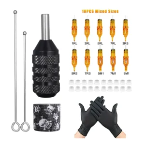Professional Factory Black Tattoo Machine Aluminum Alloy Grips Kit for Tattoo