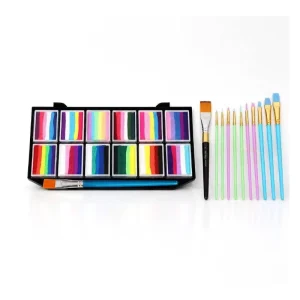 Professional Festival Water Soluble Kids Makeup Rainbow Split Face Body Paint Canvas Art Paints