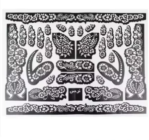 Professional Food Temporary Arabic Design De Por Atacado Pakistan Mehndi Henna Tattoo Stencil Sticker Kit