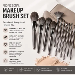 Professional Full Face Makeup Brush Set Cosmetic Beauty Brushes for Makeup Artist Supply