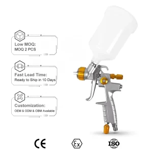 Professional Gravity Feed HVLP Paint Gun M310 1.3mm Precision Fluid Tip for High Gloss Car Body Topcoat Painting