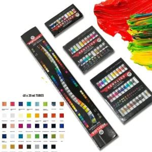 Professional Heavy Body Acrylic Paint Set 40 Color Non Toxic for Glass Canvas & Paper