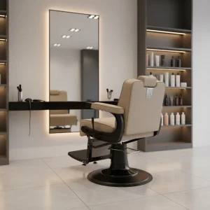 Professional Heavy Duty Barber Chair Durable Foldable Height Adjustable Leather Salon Chair with 360 Degree Swivel