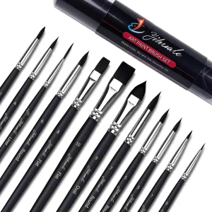 Professional High Quality 12pcs Watercolor Acrylic Gouache Oil Artist Brushes for Art Tool Set Premium Quality Paint Brushes