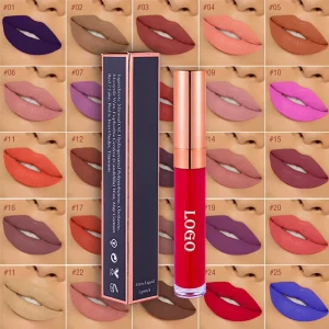 Professional High Quality Vegan Matte Private Label Waterproof Lip Makeup Lipstick Matte Liquid Lipstick