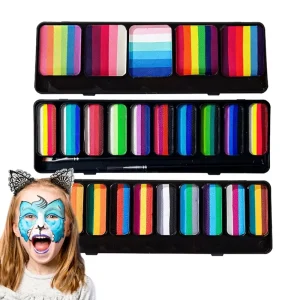 Professional High Quality Water Based Face Paint Palette Split Rainbow Colors for Kids Adults Face Painting Kits
