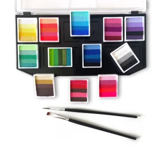 Professional High Quality Water Based Skin Safe Face Paint Palette with Customizable Colors for Rainbow Kids and Adults