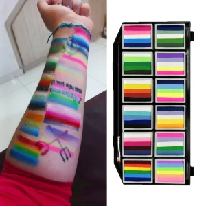 Professional Kids Face Painting Kit Non Toxic Multi Color Rainbow Split Body Paint for Sport Parties for All Ages