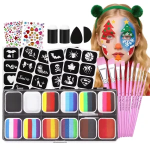 Professional Kids Facepaint Makeup Kit Halloween Body Painting Supplies Gouache Paints for Art Set Packaging