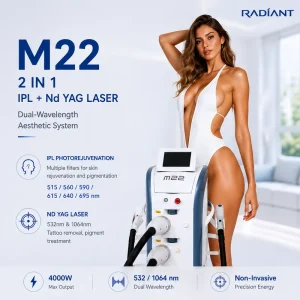 Professional M22 Q-Switched Nd:YAG Laser Beauty Device for Eyebrow Tattoo and Freckle Removal