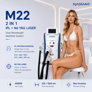 Professional M22 Q-Switched Nd:YAG Laser Beauty Device for Eyebrow Tattoo and Freckle Removal