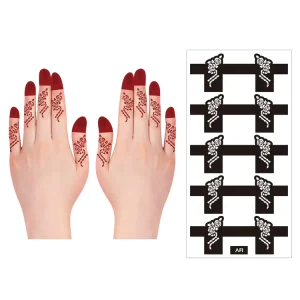 Professional Manufacturer Henna Pied Et Main Semi Nail Flower DIY Finger Template Tattoo Stencils