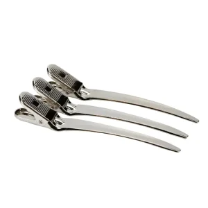 Professional Metal Hair Clips Sectioning Clamps Black Grip Hairdressing Clips For Cutting And Styling OEM