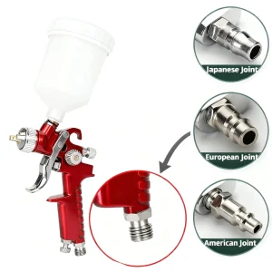 Professional Mini HVLP Spray Gun Kit with 0.5/0.8/1.0mm Nozzles for Automotive Touch-Up & Wood Finishing