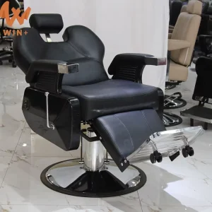 Professional Modern Salon Reclining Antique Vintage Heavy Duty Black Hydraulic Men’s Barber Shop Chair