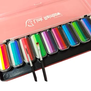 Professional Multi Color Rainbow Water Based Body Painting Kit Non Toxic for Children Teens & Adults Parties Sports