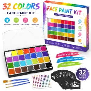 Professional Multi Color Rainbow Water Based Non Toxic CE Certified Face Body Painting Kit Children Teens Adults Parties Sports