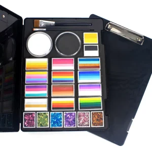 Professional Multi Color Rainbow Water Based Non Toxic Face Body Painting Kit for Children Teens Adults Parties Sports Halloween