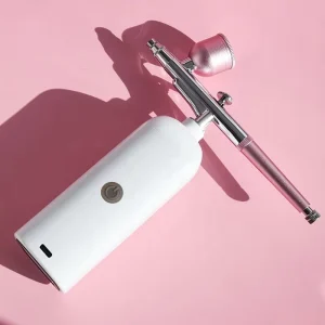 Professional Nail Makeup and Cake Decorating Airbrush Kit with Copper Airbrush Compressor for Nail Art Painting