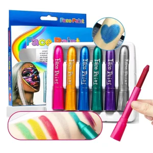 Professional Neon Face Painting Kits for Kids Body Color Pen Face Paint Set for Sports Fans Make up Crayons Stick
