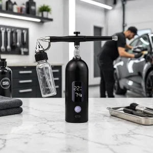Professional No Clean Clog Proof Airbrush for Automotive Paint Touch up Kit with LED Display & 6 Nozzle Sizes