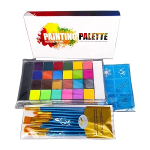 Professional Non Toxic Flash Tattoo Kit 26 Colors for Halloween Body Painting on Kids Adults Halloween Artist Makeup Supplies